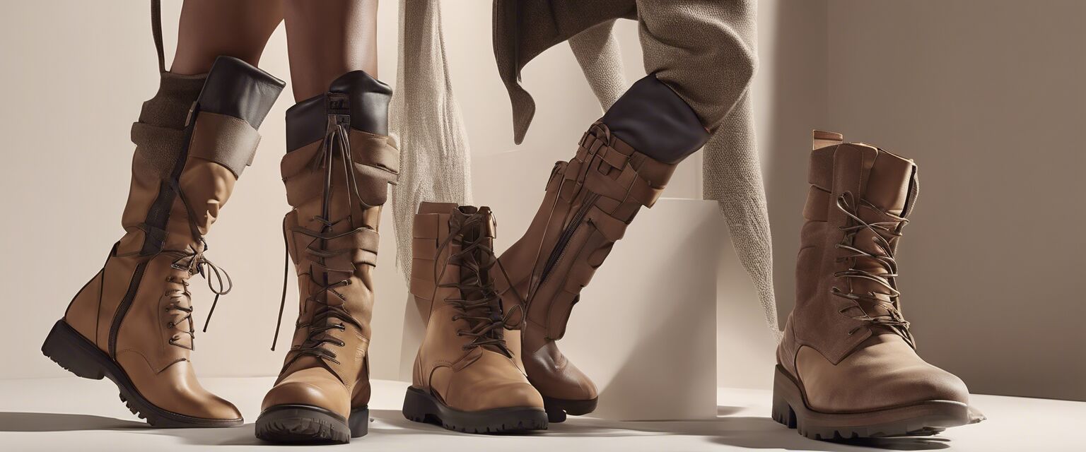 Modern stretch boots display